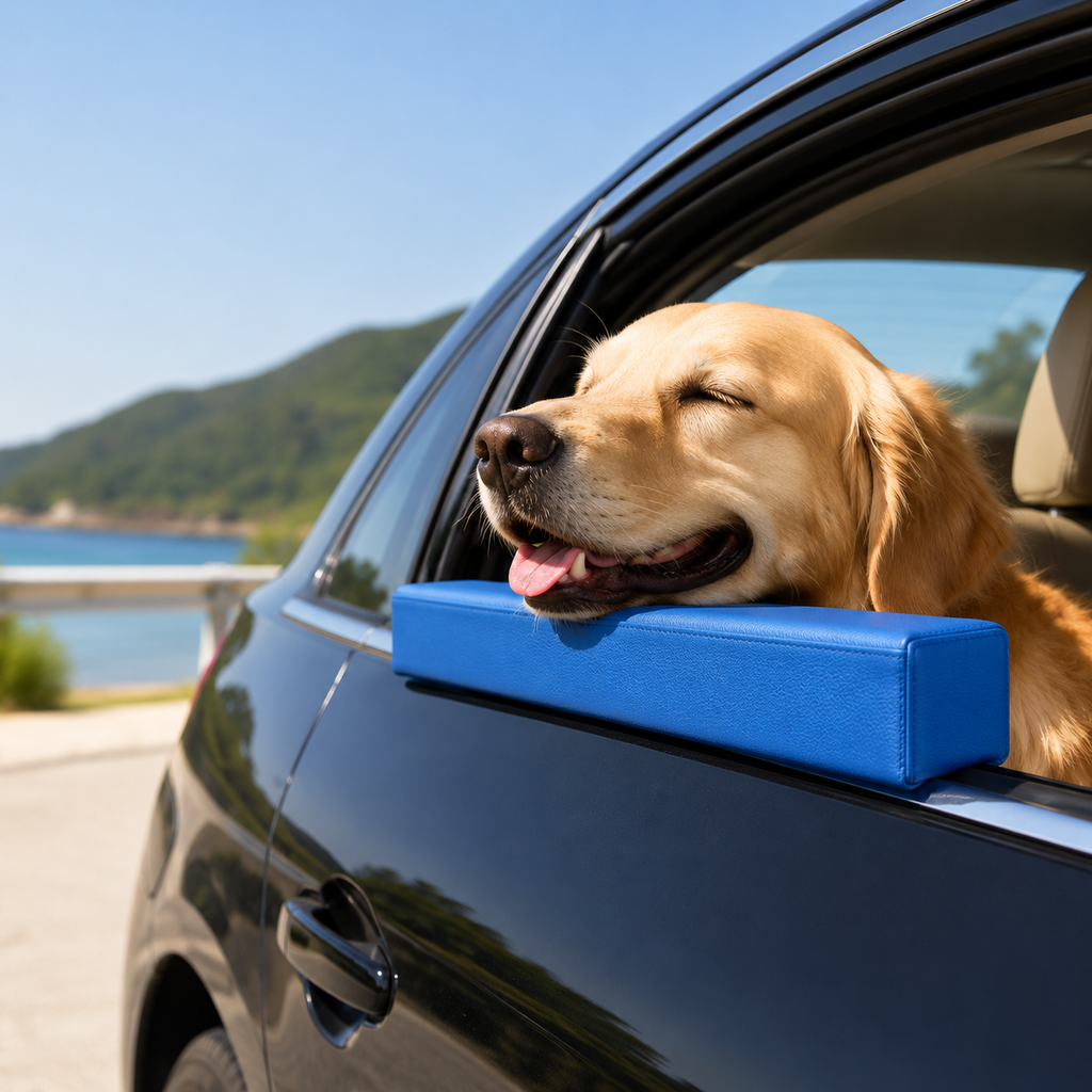 Ventana Feliz — Reposacabezas para Perros en Auto