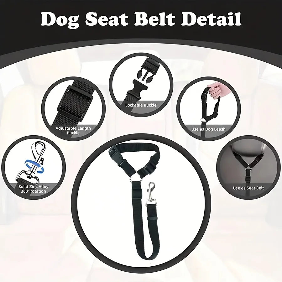 Cinturón de Seguridad para Perros Ajustable | Viaja Seguro con tu Mascota