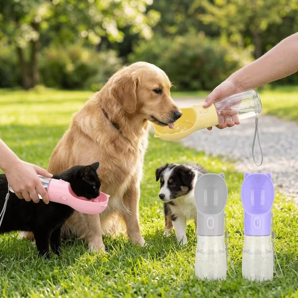 🐶 Botella de Agua Portátil para Perros 300 ml, 350 ml y 550 ml | Bebedero Antiderrame para Paseos y Viajes